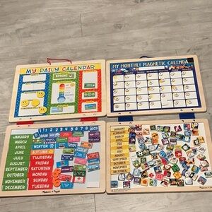 Melissa & Doug Interactive Magnetic Calendar Colorful Icons bonus weather cart